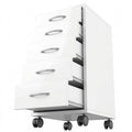 Moderner Beistellcontainer aus weiß beschichteter Platte, 33x63,5x38 cm