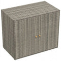 Wetterfester Aufbewahrungsschrank für Garten und Balkon, Poly Rattan, Grau, 100x55,5x80 cm