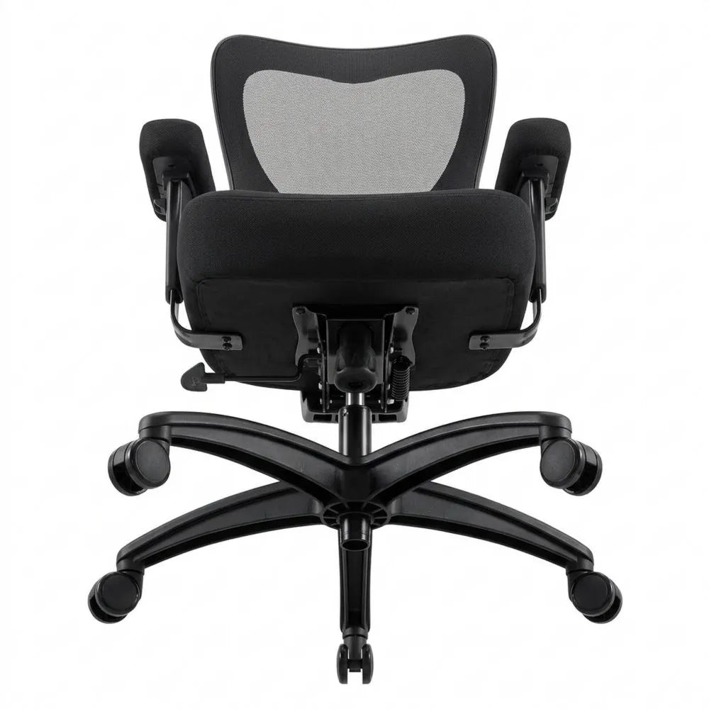 Ergonomischer Bürostuhl mit großer Sitzfläche und Lendenwirbelstütze