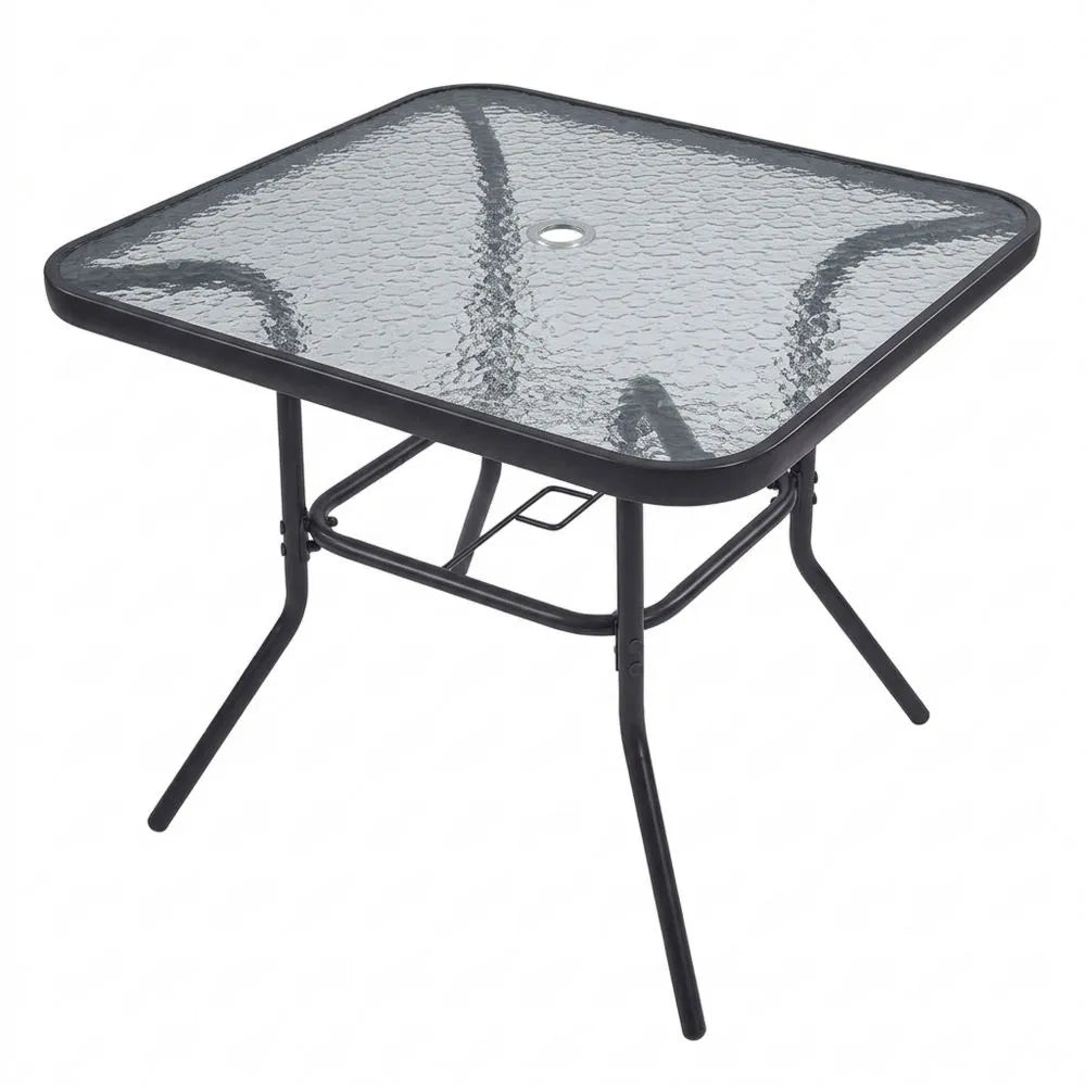 Moderner Gartentisch aus Glas und Metall für Balkon