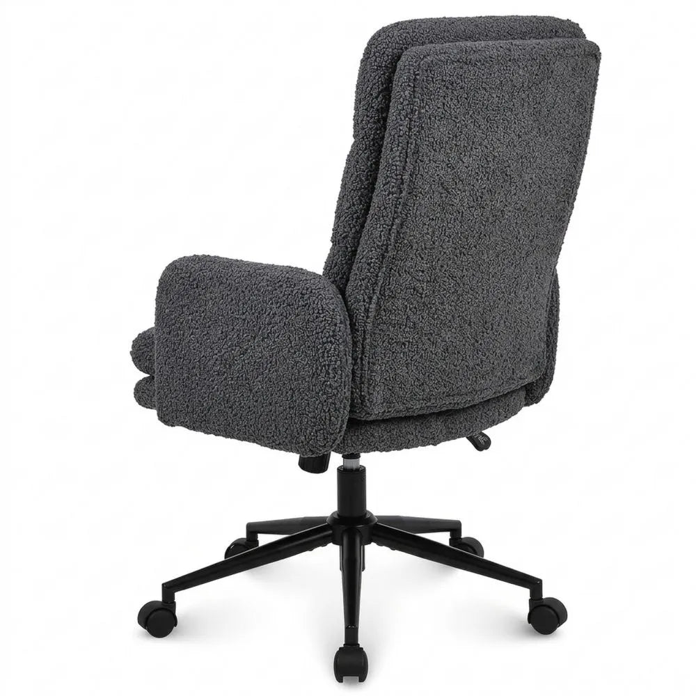 Ergonomischer Bürostuhl mit hoher Rückenlehne, Komfortabler Drehstuhl, Höhenverstellbar, Dunkelgrau