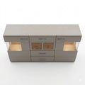 Sideboard mit Hirnholz-Applikationen und LED-Beleuchtung, 170 x 94 x 42 cm
