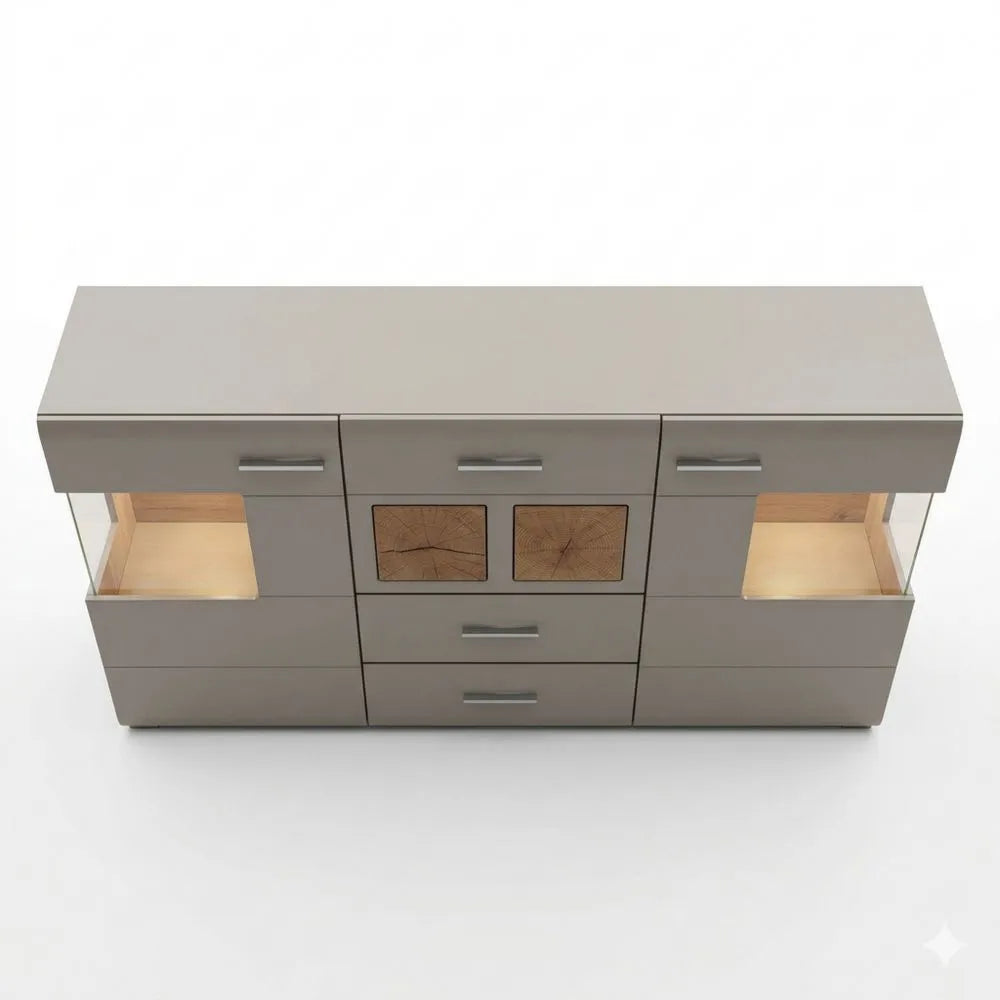Sideboard mit Hirnholz-Applikationen und LED-Beleuchtung, 170 x 94 x 42 cm