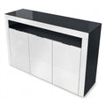 Moderne Sideboard mit Türen und offenem Fach, Schwarz und Weiß, 155 x 92 x 40 cm