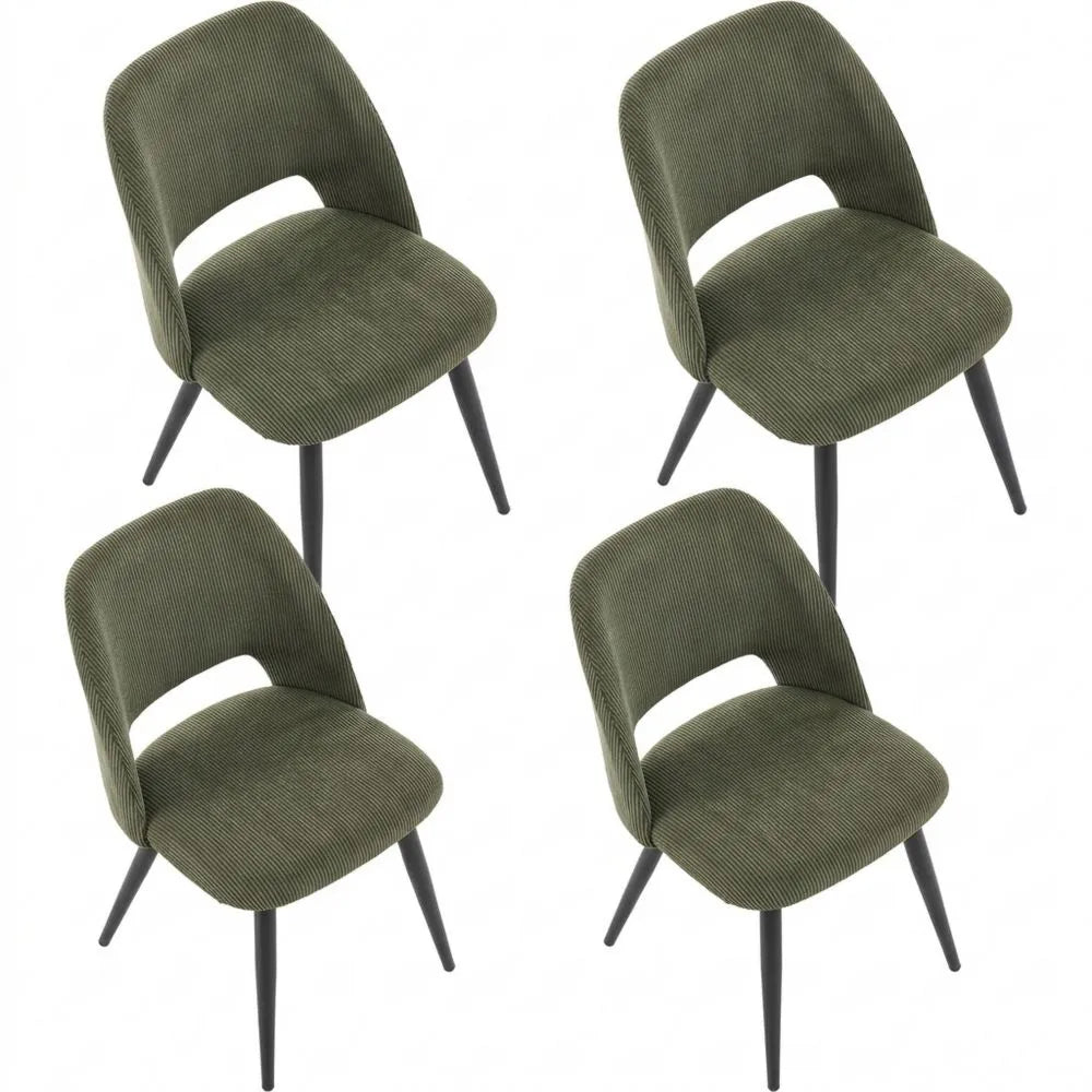 4er Set Polsterstühle mit Samtbezug, Grün, für verschiedene Räume geeignet