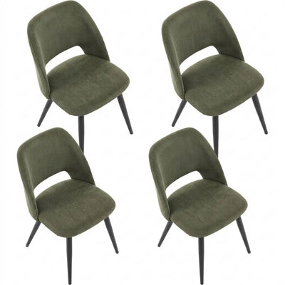 4er Set Polsterstühle mit Samtbezug, Grün, für verschiedene Räume geeignet